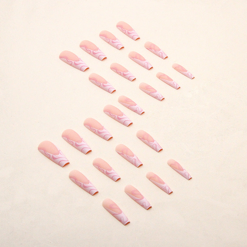 Faux Ongles Rose Marbré – Longs & Ultra Féminins Nolivia.fr