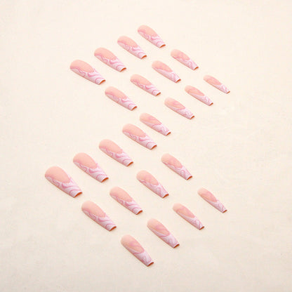 Faux Ongles Rose Marbré – Longs & Ultra Féminins Nolivia.fr