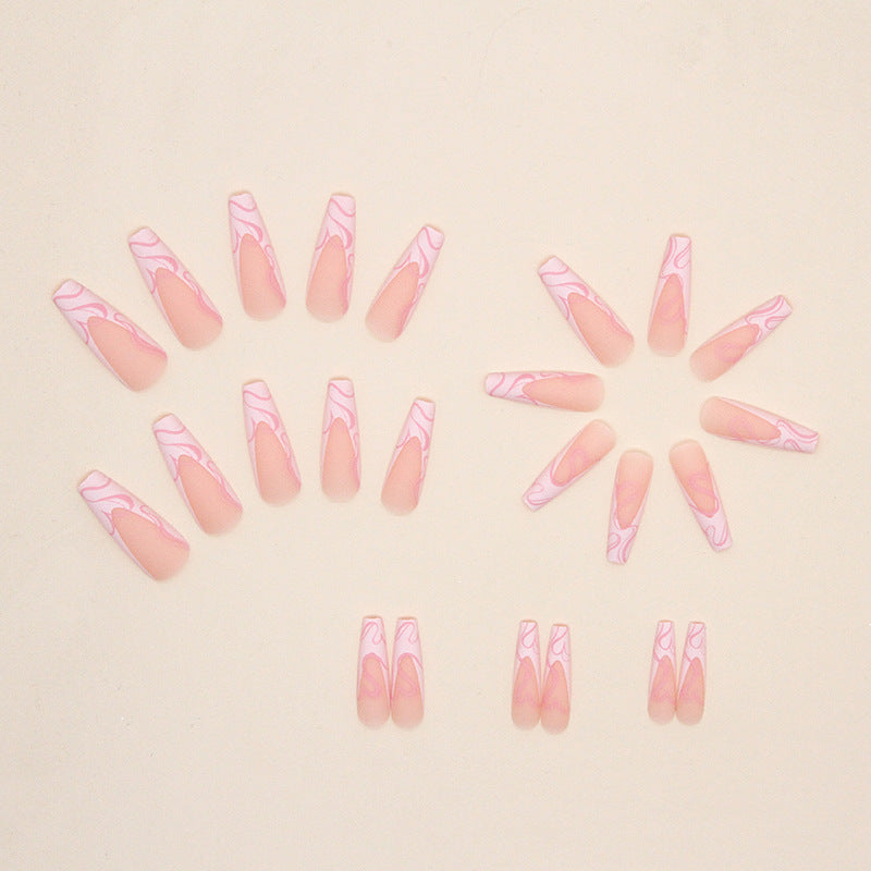 Faux Ongles Rose Marbré – Longs & Ultra Féminins Nolivia.fr