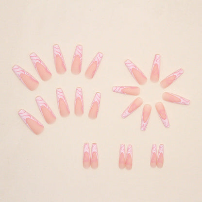 Faux Ongles Rose Marbré – Longs & Ultra Féminins Nolivia.fr
