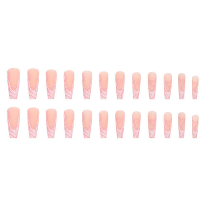 Faux Ongles Rose Marbré – Longs & Ultra Féminins Nolivia.fr
