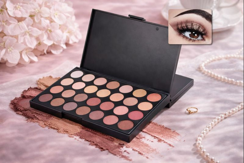 Palette de Fards à Paupières Professionnelle – 28 Teintes Nude & Rosées | Nolivia