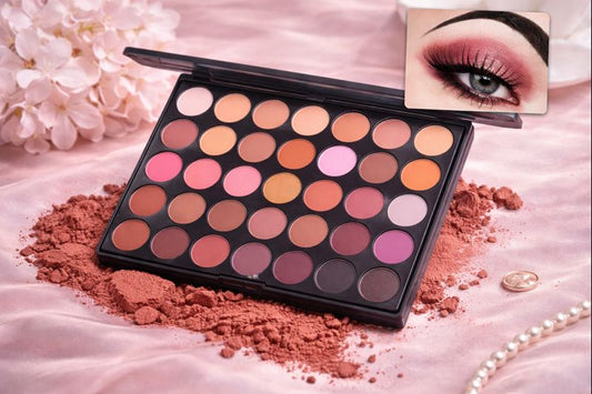 Palette Yeux Professionnelle Nolivia – 35 Teintes Nude, Rosées & Intenses