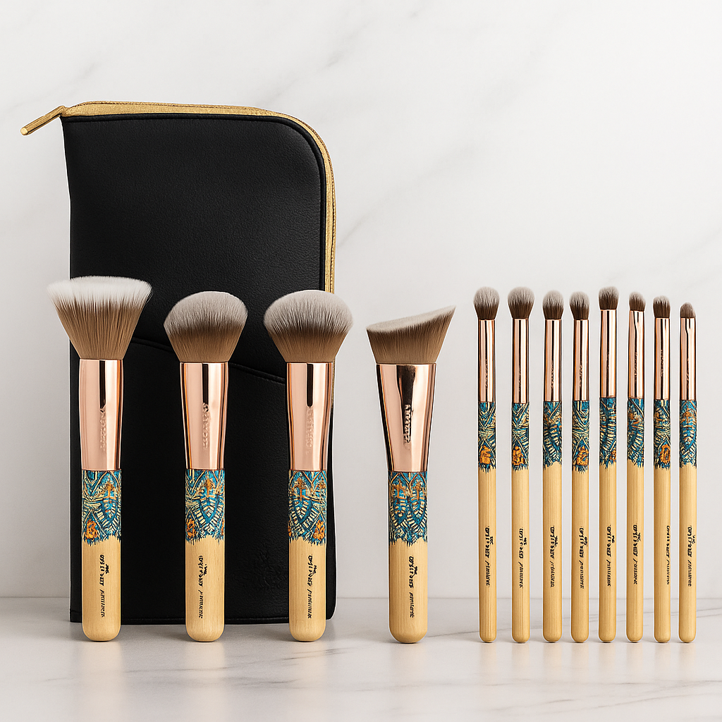 Set de Pinceaux de Maquillage Professionnels avec Pochette