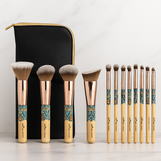Set de Pinceaux de Maquillage Professionnels avec Pochette