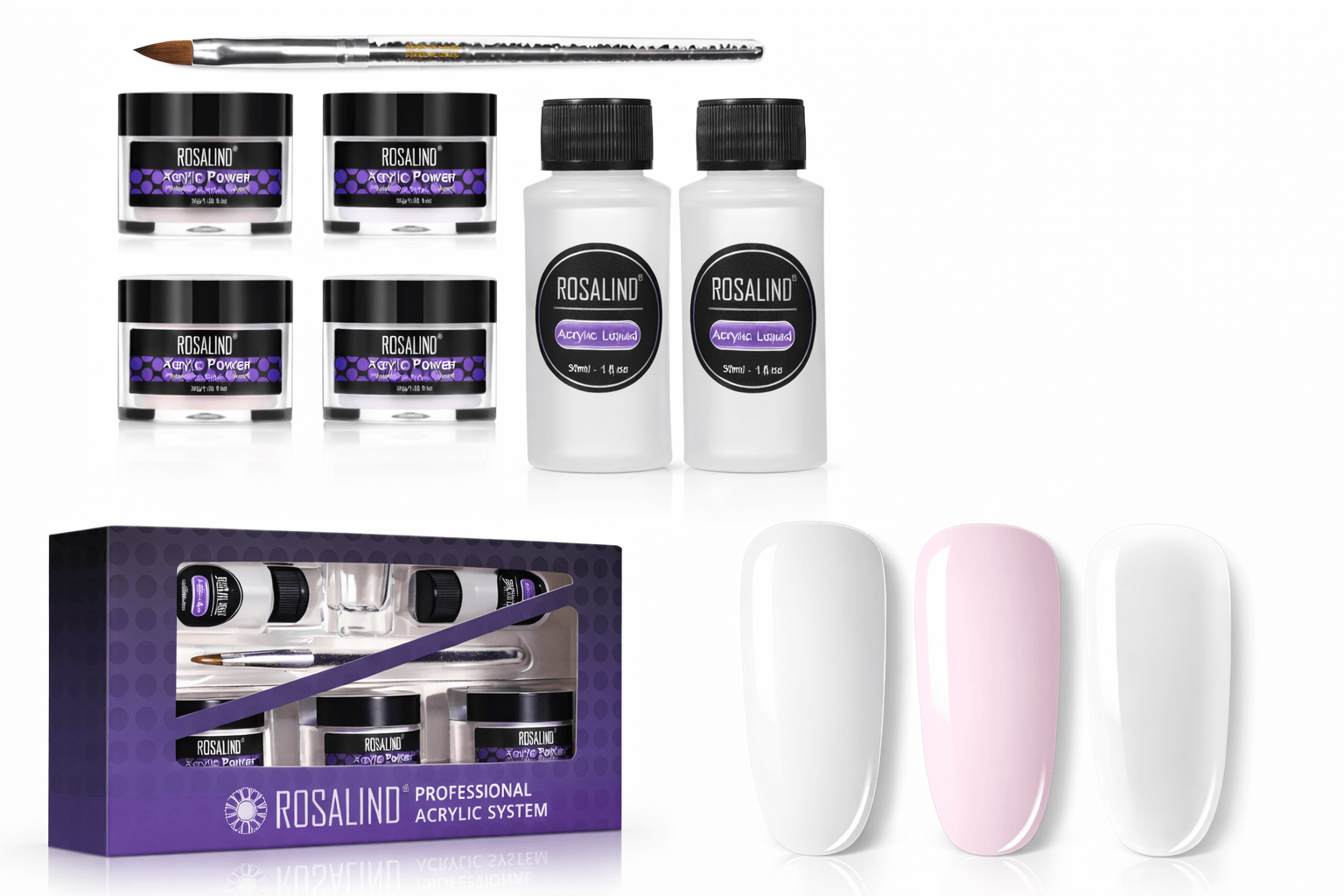 Kit acrylique ongles ROSALIND professionnel - extension ongles Nolivia